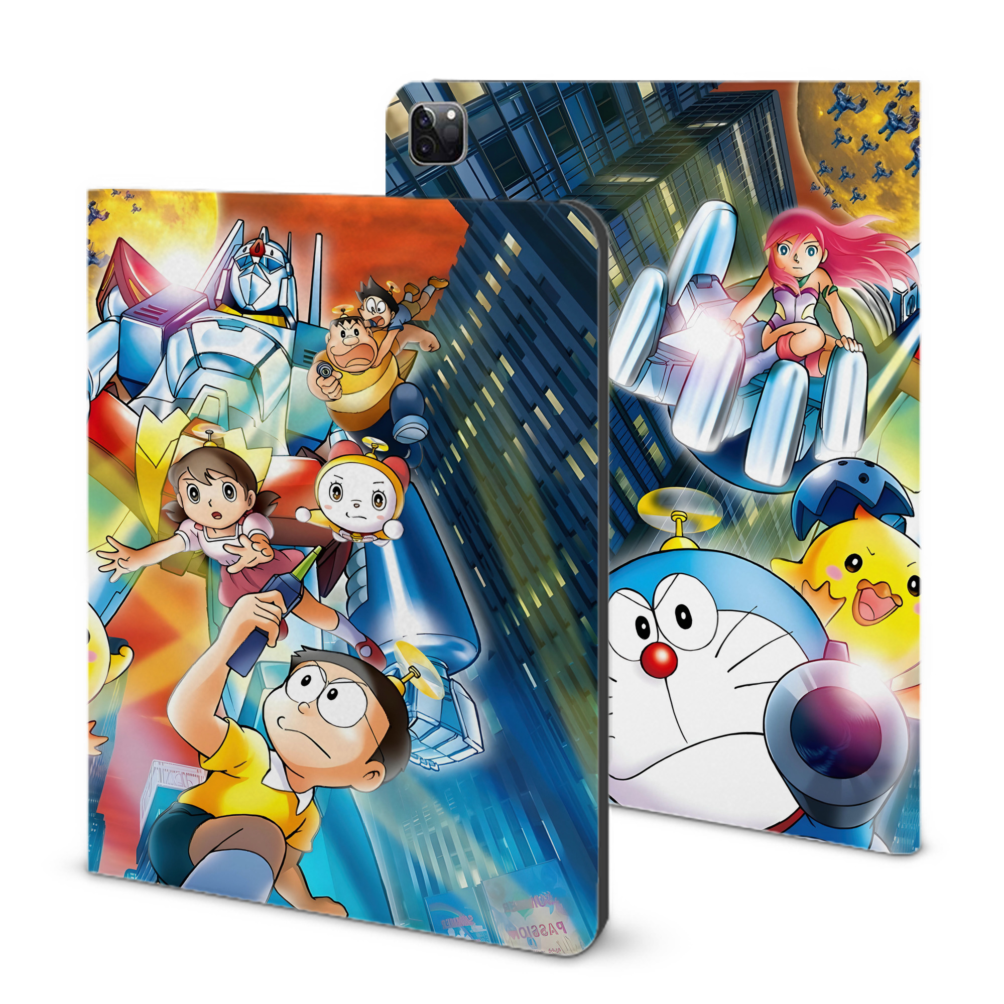 （画像用） ドラえもん Doraemon IPad ケース ブック型 PUレザー TPU 耐衝撃 軽量 薄型 ペン収納なし 全面保護 IPad 各モデル対応